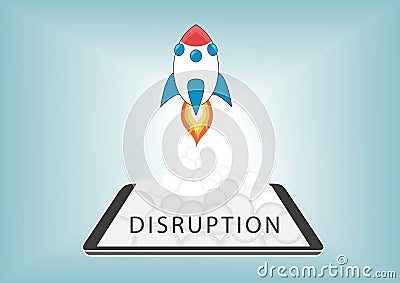 New digital disruption with disruptive business models with new technology Vector Illustration