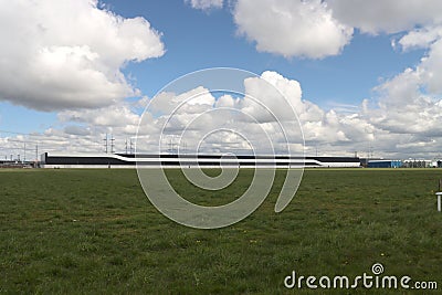 New distribution center without tennant at logistic park Bleiswijk Editorial Stock Photo