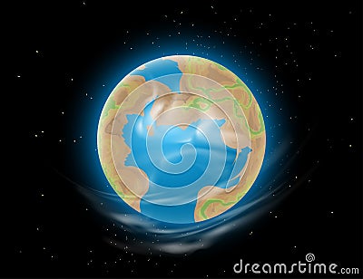 New Earth outer space scene vector Vector Illustration