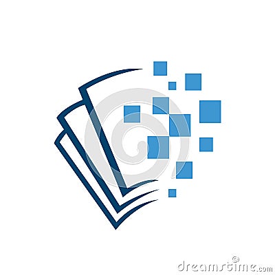 new ebook logo design vector Electronic Library icon Vector Illustration
