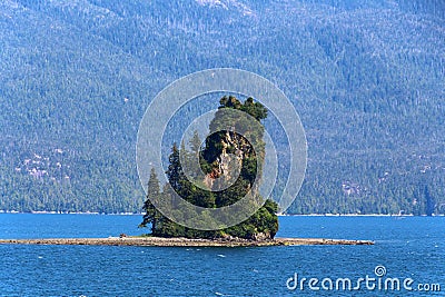 Alaska-New Eddystone Rock Misty Fjords National Monument Park Stock Photo