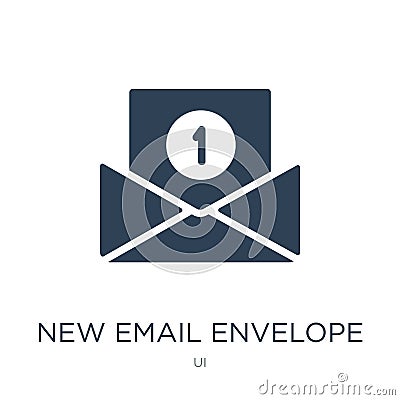 new email envelope icon in trendy design style. new email envelope icon isolated on white background. new email envelope vector Vector Illustration