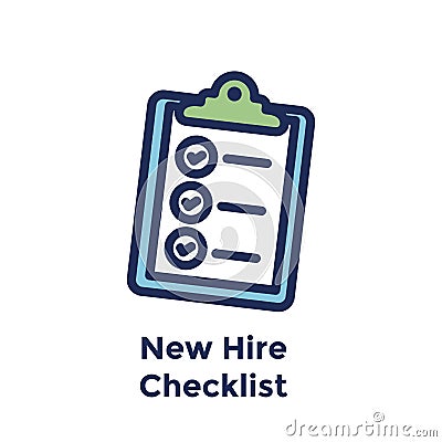 New Employee Hiring Process icon : checklist Vector Illustration