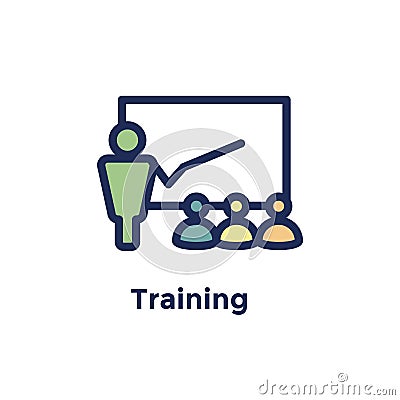 New Employee Hiring Process icon - person training new recruits Vector Illustration