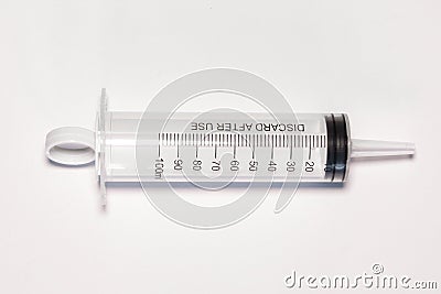 100 ml plastic syringe Stock Photo
