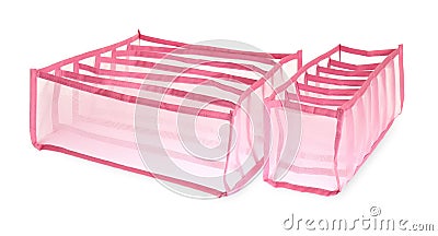 New empty transparent organizers isolated on white Stock Photo