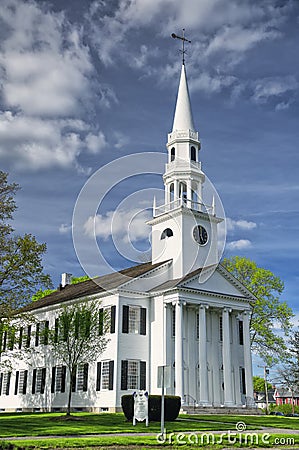 New England Church Stock Photo