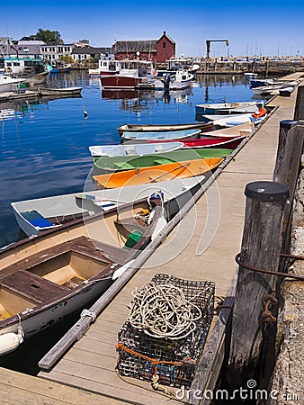 New England fishing village Stock Photo