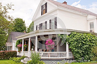 New England house porch Stock Photo