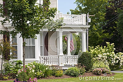 New England house porch Stock Photo