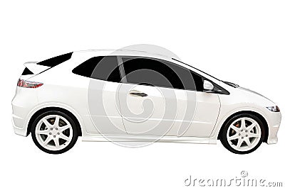 New fast white car Stock Photo