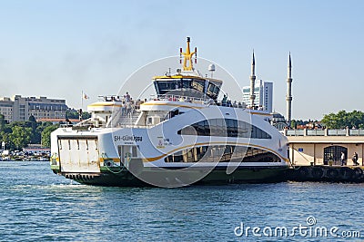 The new ferry for Istanbul, Kadikoy Pier. Editorial Stock Photo