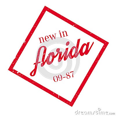 New In Florida rubber stamp Vector Illustration