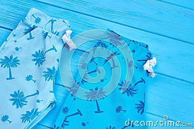 New folded cotton baby pants. Stock Photo