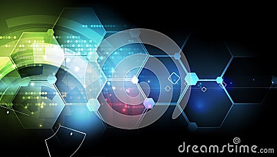 New future technology concept abstract background Vector Illustration