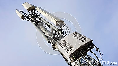 New 5G radio network telecommunication equipment with radio modules and smart antennas Stock Photo