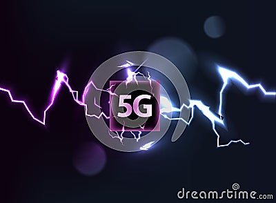 New 5G wifi Internet high-speed, innovative connection, the speed of data transmission technology vector illustration Cartoon Illustration