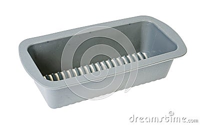 New gray silicone baking dish isolated on white background. Studio Photo Stock Photo