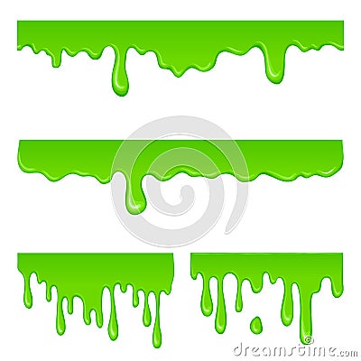 New green slime set Vector Illustration
