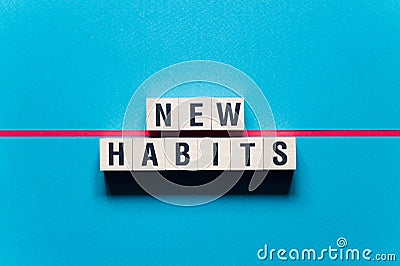 New Habits word concept on cubes Stock Photo