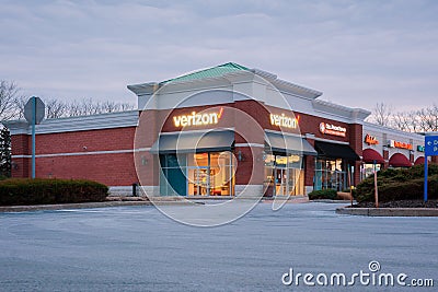 Landscape Wide View of Verizon Building Exterior Editorial Stock Photo