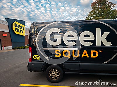Geek Squad Black Van Editorial Stock Photo