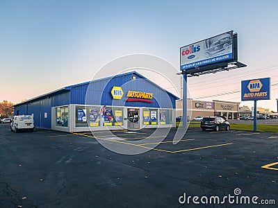 Landscape Wide View of Napa Auto Parts Store Building Exterior Editorial Stock Photo