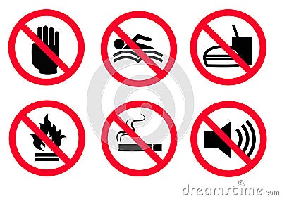 6 New Hazard Pictogram. Hazard warning sign, isolated illustration Cartoon Illustration