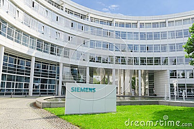 New headquarters office building of Hi-Tech company Siemens AG Editorial Stock Photo