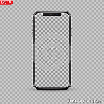 New High Detailed Realistic Smartphone similar to iphone Isolated on white Background Vector Illustration