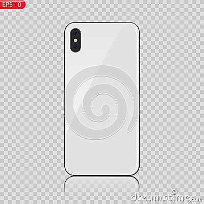 New High Detailed Realistic Smartphone similar to iphone Isolated on white Background Vector Illustration