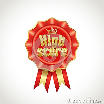 High score red and golden game icon. Vector Illustration