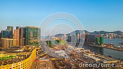 New highway under construction in Central Kowloon Route 28 2023 Editorial Stock Photo