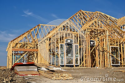 New home construction frame Stock Photo