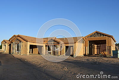 New Home Construction Framing In The Southwest. Editorial Stock Photo