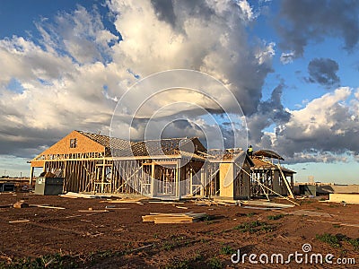 New Home Construction Framing Editorial Stock Photo