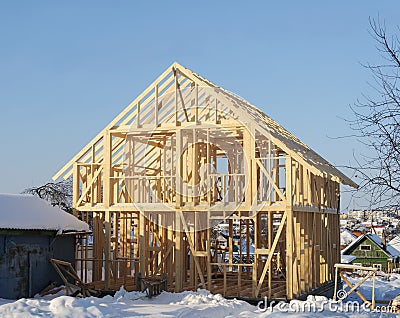 New home construction framing Stock Photo