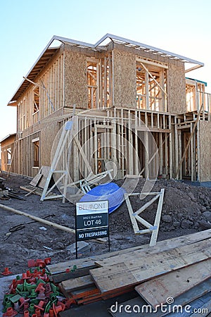 New Home Construction Framing In The Southwest. Editorial Stock Photo