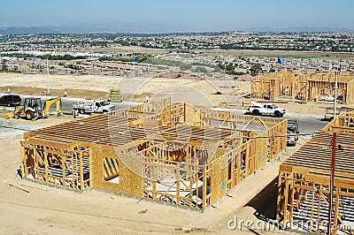 New Home Construction Site Stock Photo