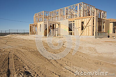 New Home Construction Site Stock Photo