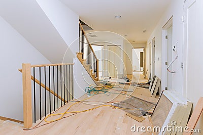 New home installing material for repairs in an apartment is under construction, remodeling, rebuilding Stock Photo