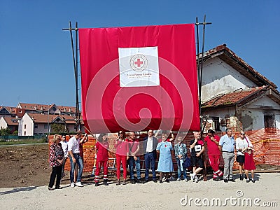 New home of the Italian Red Cross in Busto Arsizio Editorial Stock Photo