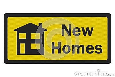 'New Homes' photo realistic sign Stock Photo