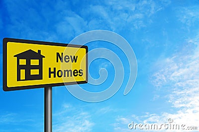 'New Homes' photo realistic sign Stock Photo