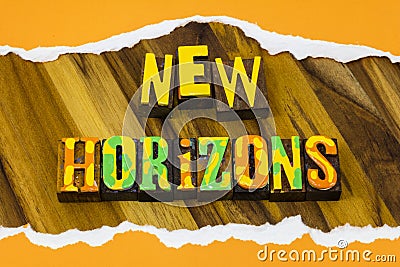 New horizon future success opportunity career exploration Stock Photo