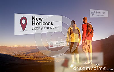 New Horizons Travel Explore Position Concept Stock Photo