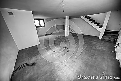 New house concept. Basement room with a new set of tiles Editorial Stock Photo