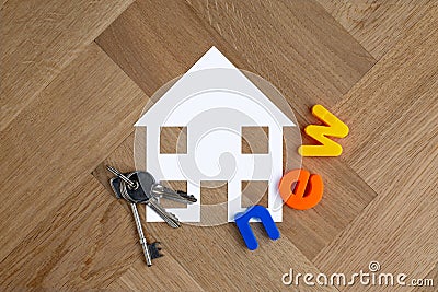 New house symbol with keys Stock Photo