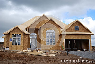 New House Under Construction Stock Photo