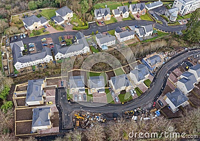 New housing development building houses for increased demand in rural areas Stock Photo